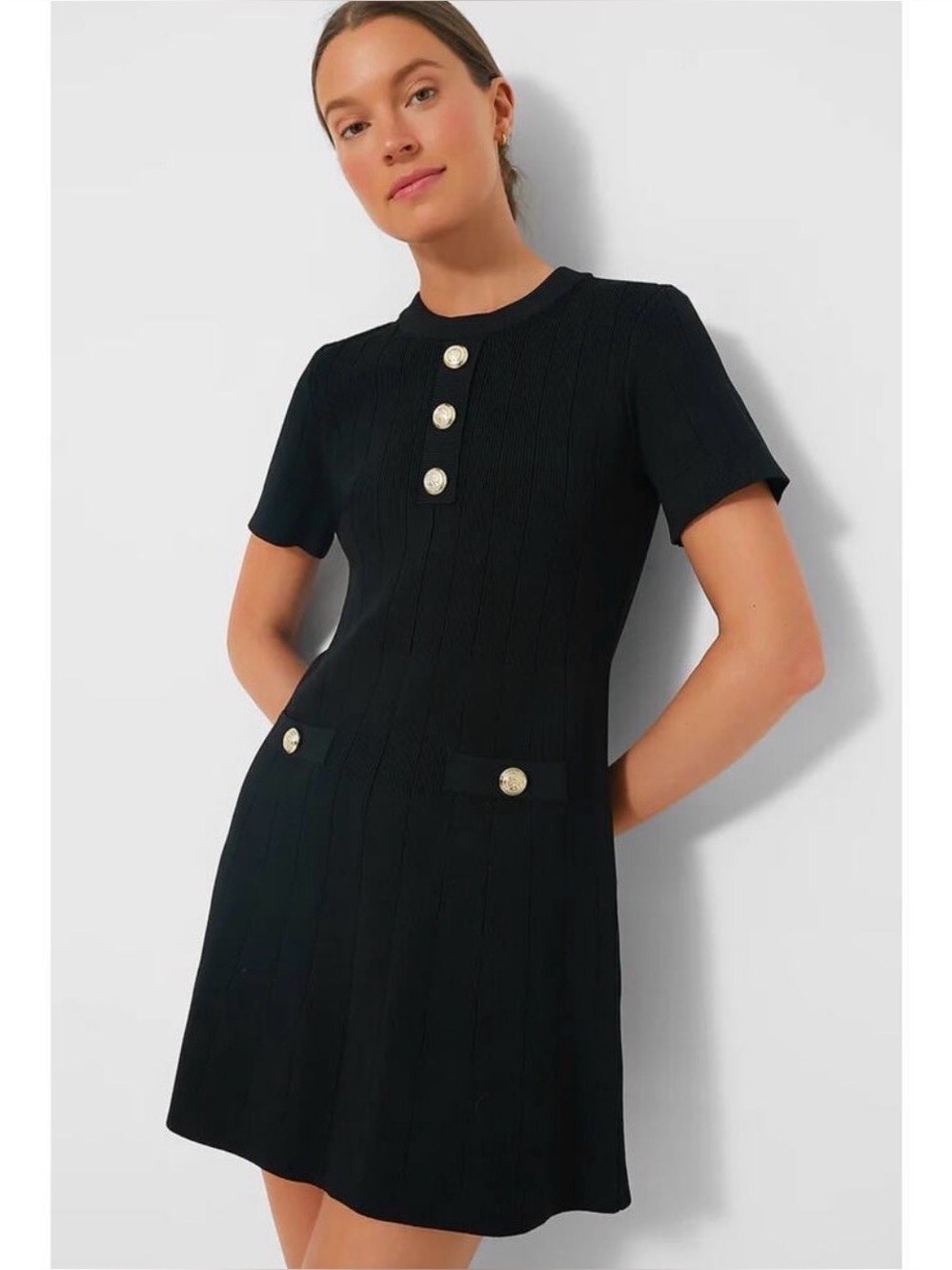 Tuckernuck Hyacinth House Barbara Knit Mini Dress in Black Sz XL